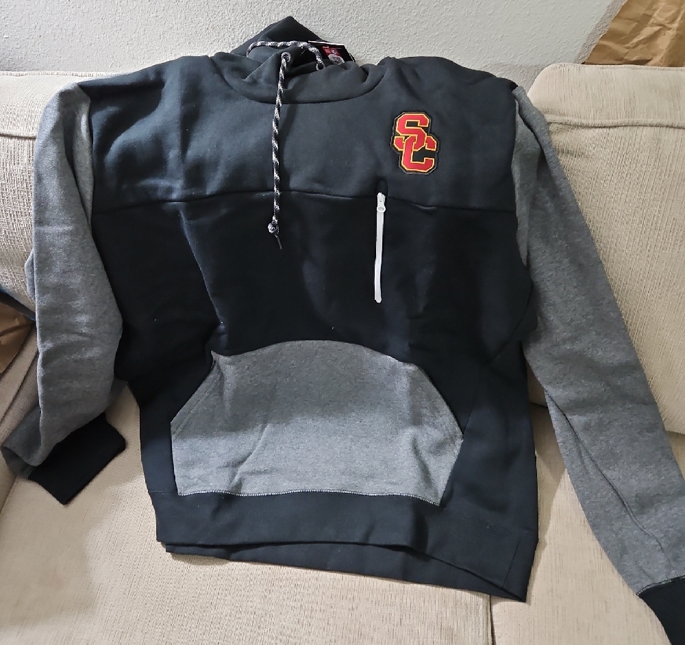 Black and Gray USC Hoody with USC Collegiate Logo